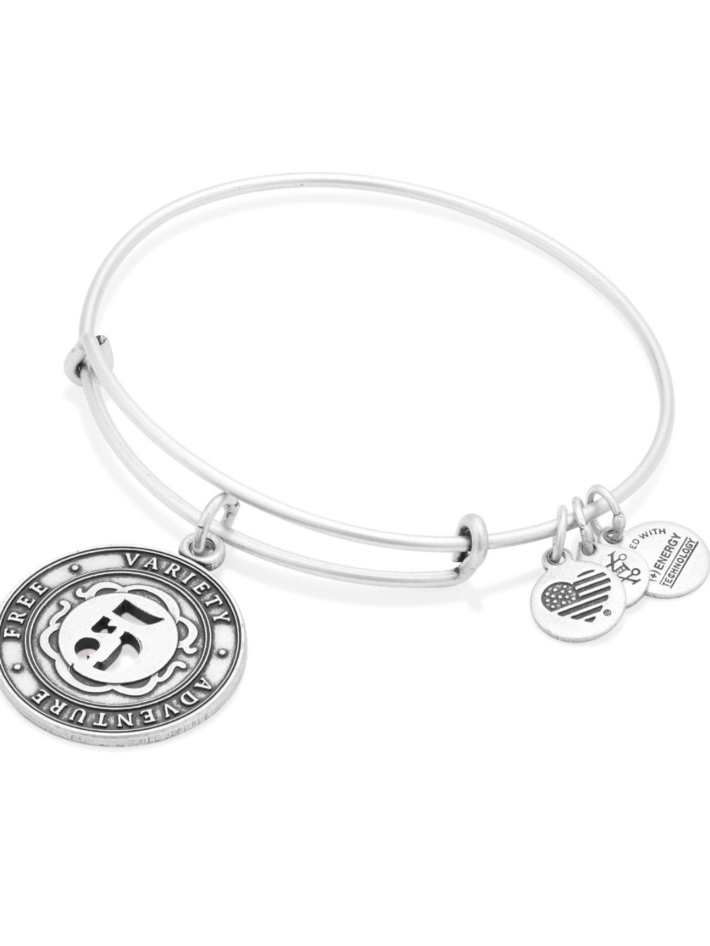 Alex and Ani Number 5 Charm Bangle Bracelet - Silver